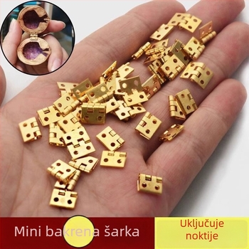 Mini bakrena kutijica s 360° šarnirom, elektroplatirana, 1 mm debljine, drvena kutija za rukotvorine