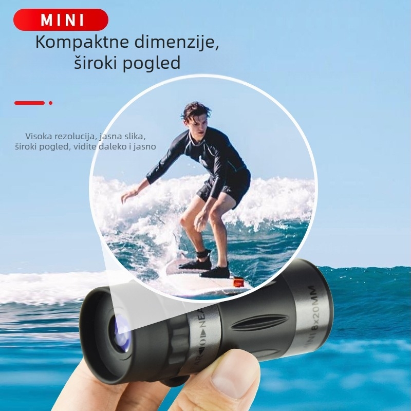 Monokularni teleskop, model 820, povećanje 8x, vidno polje 131/1000 m, izlazna zjenica 2,5 mm