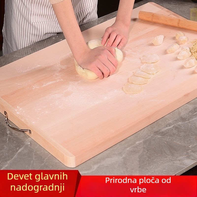 Daska za rezanje od vrbova drveta za razvaljivanje i hnjeđenje tijesta, antibakterijska, otporna na plijesan, kineski stil.