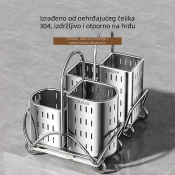 Držač štapića od 304 nerđajućeg čelika i zidni organizator za kuhinju – višestruka upotreba, bez ugradnje, jednoslojni, moderan stil