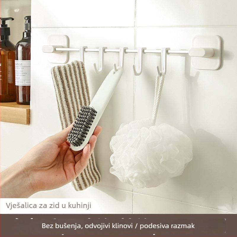 Plastični zidni kuhinjski držač — višenamjenski držač za žlice, spatule i ručnike, moderan minimalistički dizajn