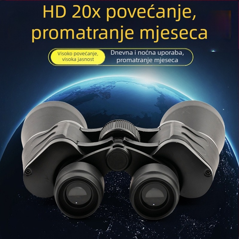 Binokularni teleskop s dvostrukim cijevima 20x50, visoko uvećanje, široko vidno polje, marka aogu