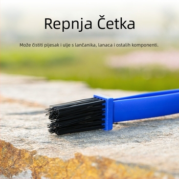 Jynb Četka za čišćenje lanaca bicikla – plastična, dvostruka glava s tri strane, pogodna za čišćenje lanaca i crankseta