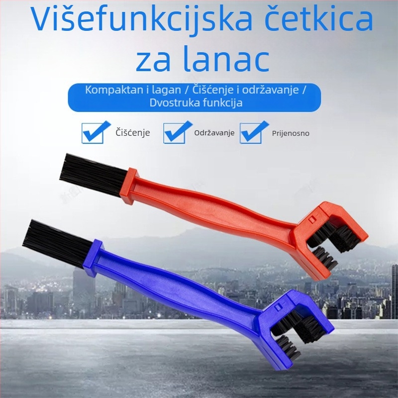 Jynb Četka za čišćenje lanaca bicikla – plastična, dvostruka glava s tri strane, pogodna za čišćenje lanaca i crankseta