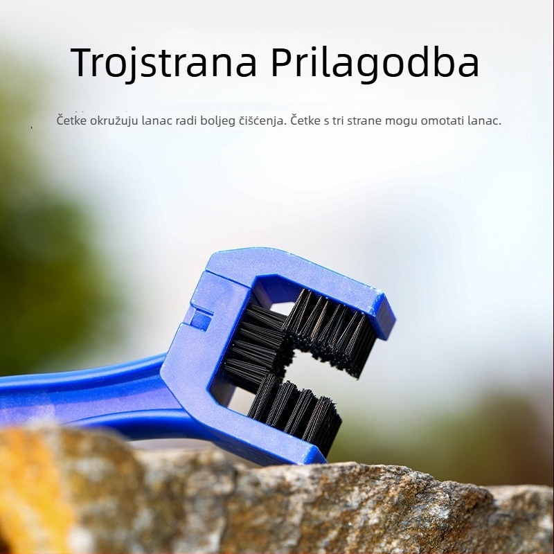 Jynb Četka za čišćenje lanaca bicikla – plastična, dvostruka glava s tri strane, pogodna za čišćenje lanaca i crankseta