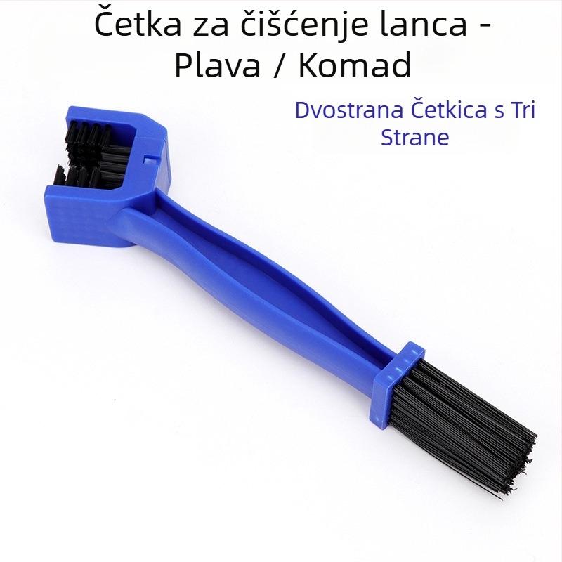 Jynb Četka za čišćenje lanaca bicikla – plastična, dvostruka glava s tri strane, pogodna za čišćenje lanaca i crankseta
