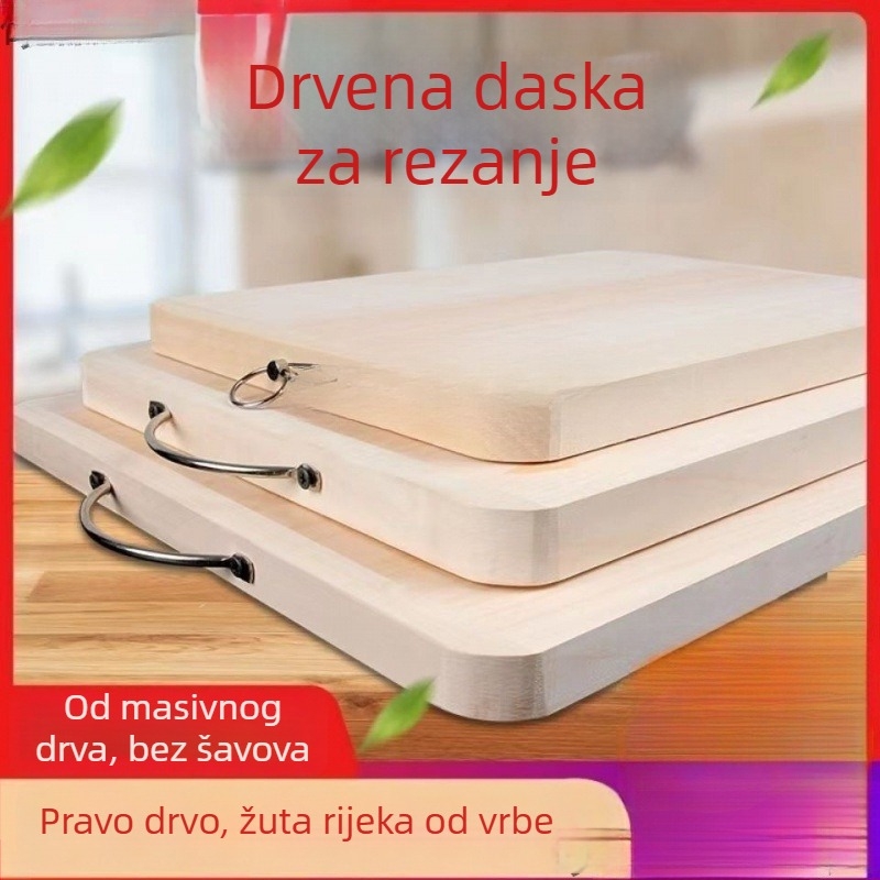 Daska za rezanje od vrbe za kućnu upotrebu, s antifungalnom zaštitom protiv plijesni, kineskog stila, pogodna za rezanje povrća i tijesto.