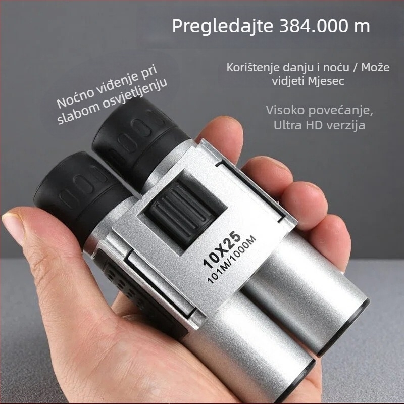 Binokulari 10x25, vidno polje 8.2°