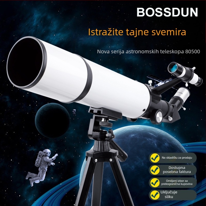 80500 astronomski teleskop – visoka razlučivost, noćno promatranje uz nisku svjetlost, promatranje ptica i fotografiranje Mjeseca