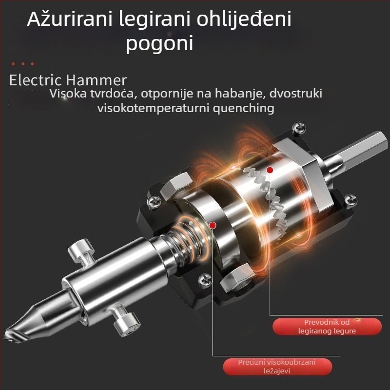 Ručna bušilica pretvorena u električni čekić, za kućnu upotrebu, bušenje betona, kompaktan dvostruki model