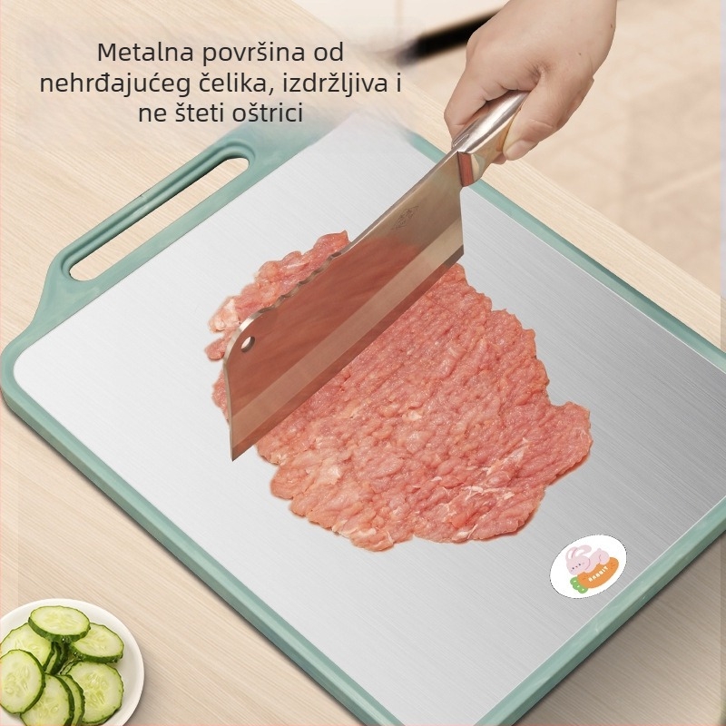 Dvostruka daska za rezanje od nehrđajućeg čelika, protuklizna, kućna uporaba, brenda Jin Qingwei
