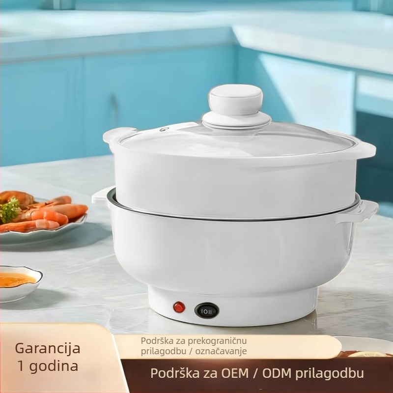 3-u-1 električna posuda za parenje i kuhanje, kapacitet 4.1–6 L, neprijanjajući unutarnji premaz, mehaničko upravljanje, grijanje preko kućišta