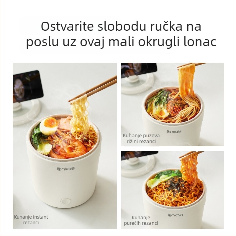 Električni lonac Ankale A101 – kapacitet do 2 L, za 1 osobu, keramički unutarnji spremnik, upravljanje gumbom, roštilj i shabu-shabu