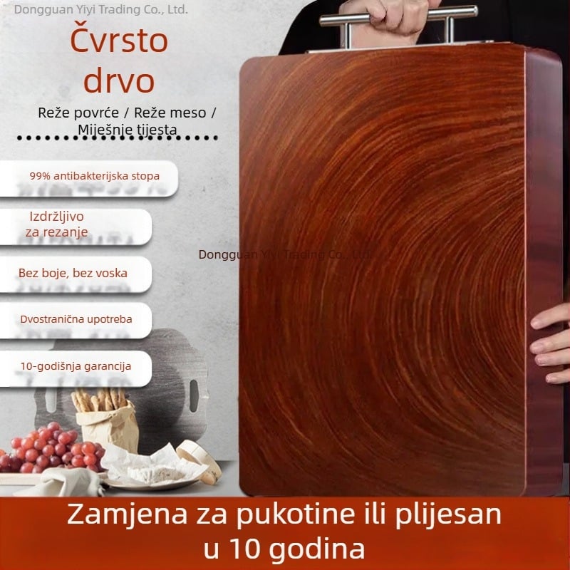 Drvena daska za rezanje, dvostruka, protuklizna, antibakterijska, protiv plijesni