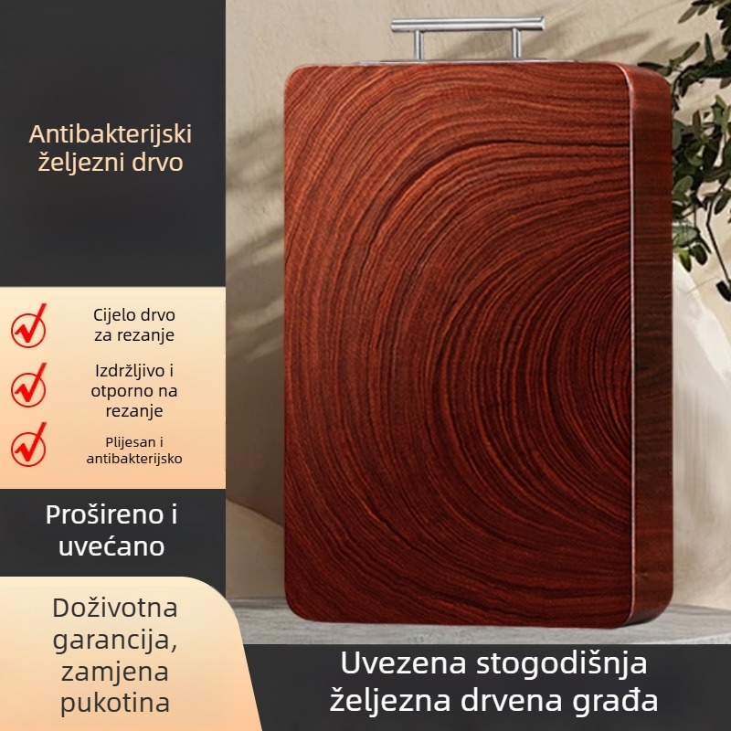 Drvena daska za rezanje, dvostruka, protuklizna, antibakterijska, protiv plijesni