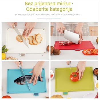 Set od 4 plastičnih dasaka za rezanje s držačem za skladištenje, dvostrane i protuklizne