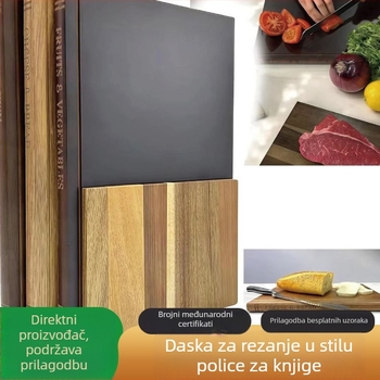 Trodjelni set dasaka za rezanje od masivnog drveta akacije, u stilu knjige, za kućnu uporabu