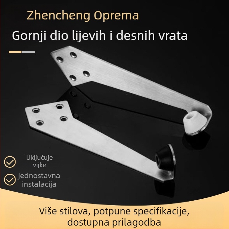 Desni vrh vrata – 304 nehrđajući čelik, model ZC-030, podni montiran, završna obrada wire-drawn, ručni pogon, Cheng Cheng, moderna jednostavnost