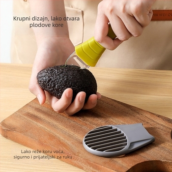 Tri u jednom nožu za avokado i rezanje voća, s uklanjanjem jezgre i odvajačem pulpe (304 nehrđajući čelik + ABS + PC; KESSILER; Ningbo; lansiranje 2025.6)