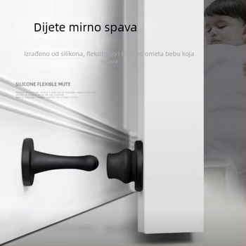 Magnetska zatvarač vrata, silikon, mat završna obrada, ugradnja klikom bez bušenja, automatsko djelovanje (Model 002)