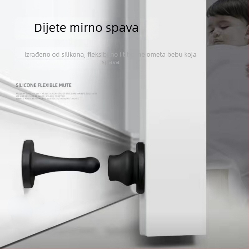 Magnetska zatvarač vrata, silikon, mat završna obrada, ugradnja klikom bez bušenja, automatsko djelovanje (Model 002)