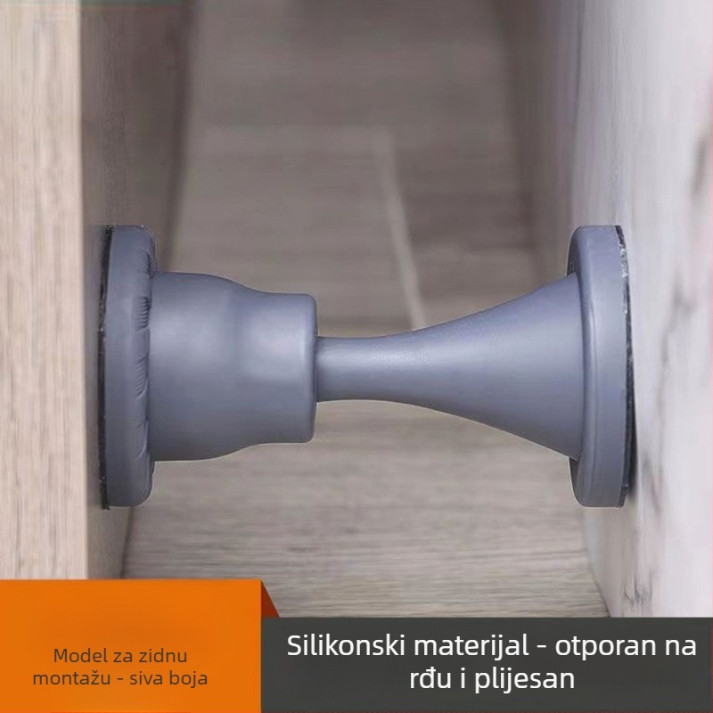 Magnetska zatvarač vrata, silikon, mat završna obrada, ugradnja klikom bez bušenja, automatsko djelovanje (Model 002)