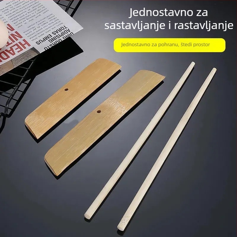 Five Strokes Bambus set alata za palačinke, za višezrtnu, voćnu i jaja palačinke, s bambusnom grabljom i škrabom – prilagodljiv logo