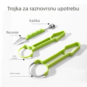 Tri u jedan alat za oblikovanje voćnih kuglica i vađenje pulpe – nehrđajući čelik, obrada i prilagodba, tiskanje logotipa, dopuštene privatne marke