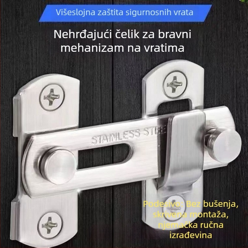 Nehrđajući čelični zasun za vrata – univerzalni, teški, protiv krađe