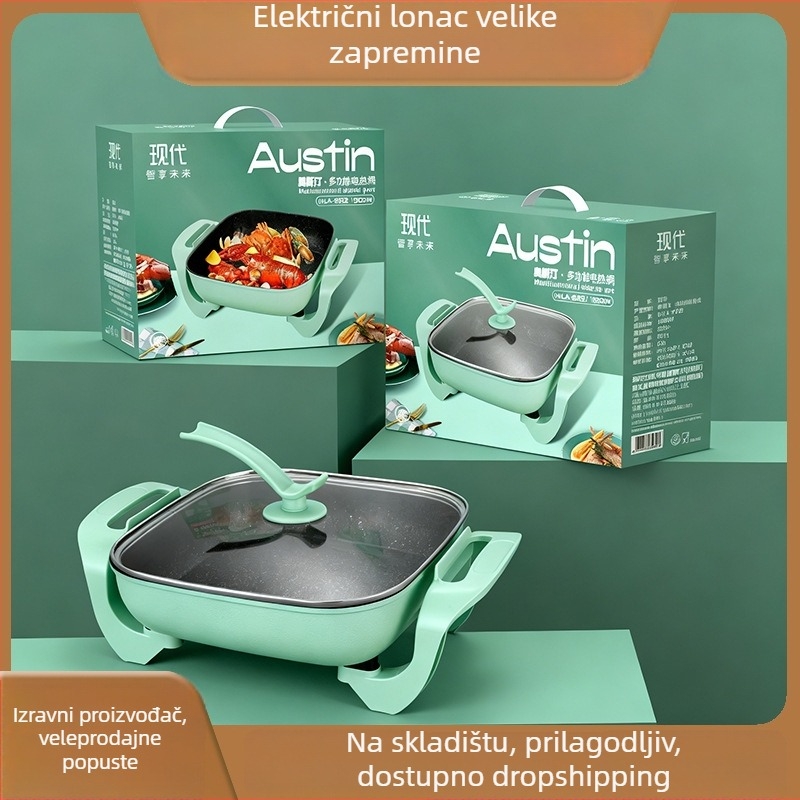 Električna posuda za kuhanje s više funkcija za kućnu upotrebu: kuhanje na paru, varenje, prženje i priprema kaše; snaga 1001–1200W, kapacitet 6L+, 220V.