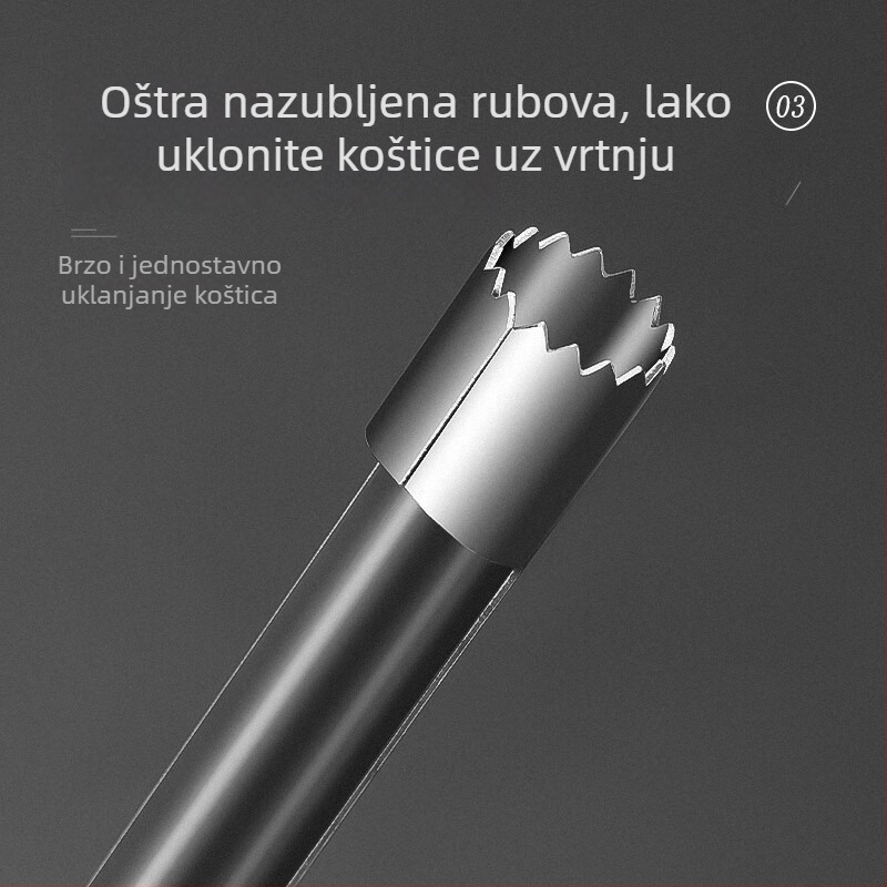 Nehrđajući čelični alat za uklanjanje jezgre iz voća — za hloh, crvene datulje, trešnje i jabuke; moderan minimalistički dizajn, lansiran 2023
