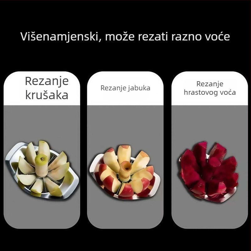 Alat za rezanje jabuke s dijelnikom voća, nehrđajući čelik, odvijač jezgre i rezač