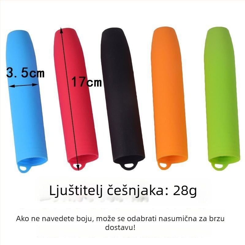 Silikon alat za guljenje češnjaka sa zatvorenim dnom za guljenje i pritiskanje češnjaka