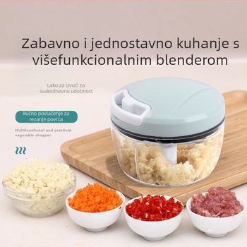 Ručna mesomlinica i pres za češnjak s višenamjenskim sjeckalicom povrća (plastika)