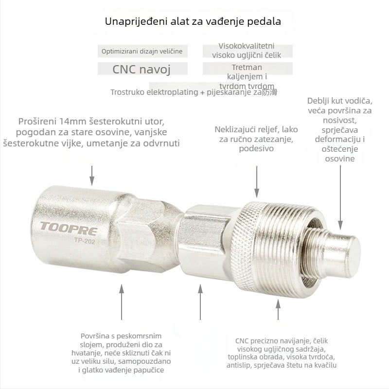 Alat za vađenje krunke za kvadratni spoj donje osovine, visoko ugljično čelik