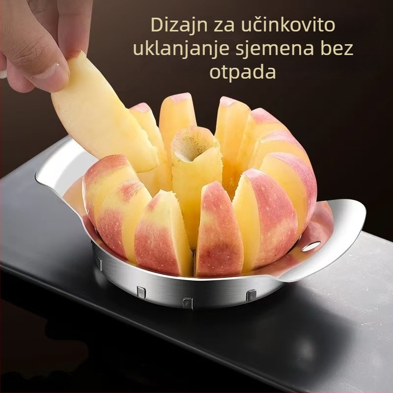 Nehrđajući čelični nož za rezanje jabuka i izdvajanje jezgre - plodovi dijelič, moderni minimalistički dizajn, lansiranje 2025
