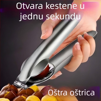 Nerđajući čelik otvarač za kestene – potpuno automatsko rezanje, povratni mehanizam, konusni križni dizajn