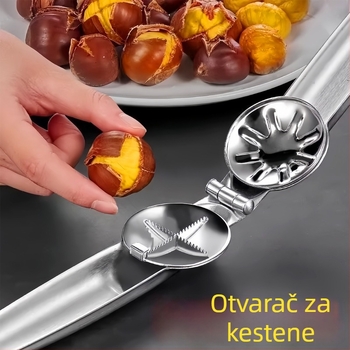Nerđajući čelik otvarač za kestene – potpuno automatsko rezanje, povratni mehanizam, konusni križni dizajn