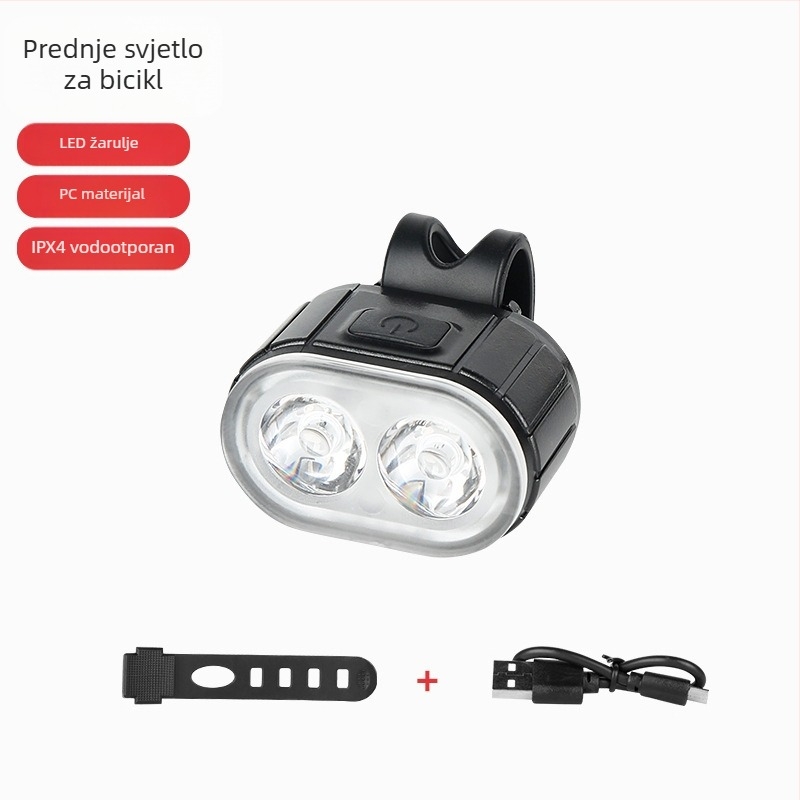 Set prednje i stražnje svjetlosti za bicikl, punjiva, visoka svjetlost, za planinski bicikl i noćnu vožnju, model Z061-a