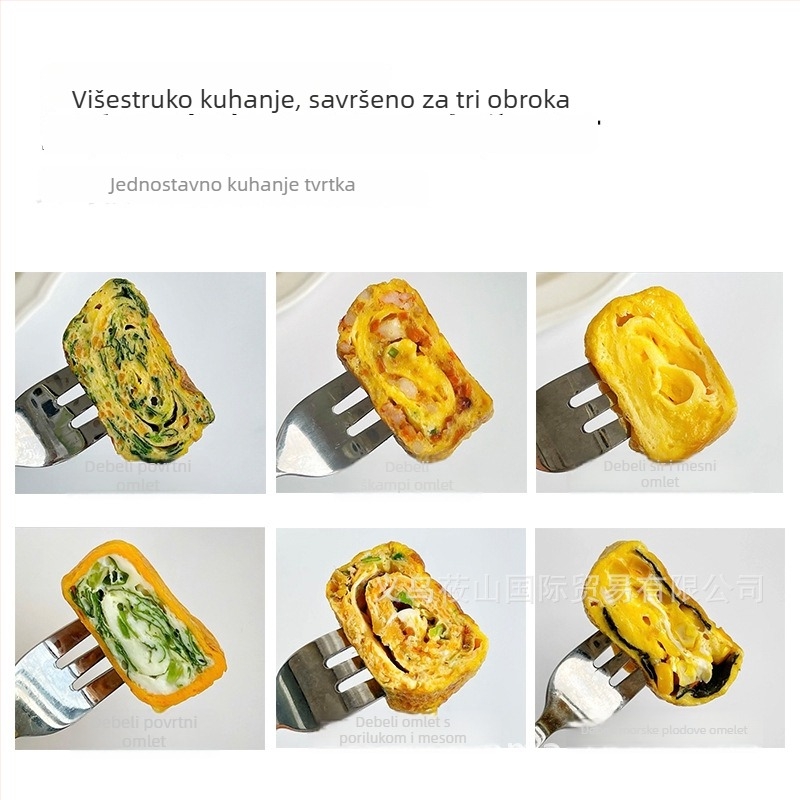 Carali kvadratni tamagoyaki tiganj s neprijanjajućim premazom – dno od lijevanog željeza, 762 g