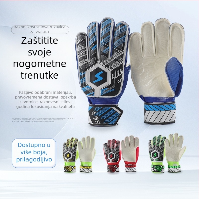 Golmanske rukavice za nogomet - prozračne lateksne, zaštita prstiju, unisex, za trening i utakmice.
