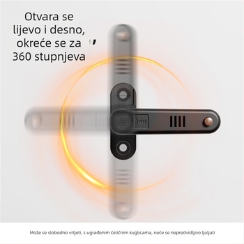 Alarmni zatvarač za vrata za unutarnje otvaranje, aluminijska legura, oksidirani završetak, moderan minimalistički stil