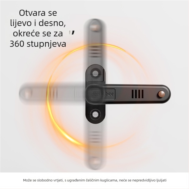 Alarmni zatvarač za vrata za unutarnje otvaranje, aluminijska legura, oksidirani završetak, moderan minimalistički stil