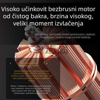 Beščetkasta bežična bušilica - 18-21V, pištolna drška, neprekidna regulacija brzine, samouzamljivajući čahur, naprijed/natrag