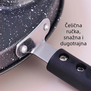 Tiganj za omletu s 4 rupe, neprianjajuća površina, od finog željeza, modern minimalistički stil
