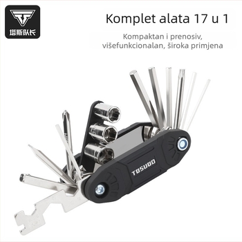 Captain Tas Set alata za popravak bicikla: šesterokutni ključevi, ključevi i nastavci, čelik, kombinirani paket