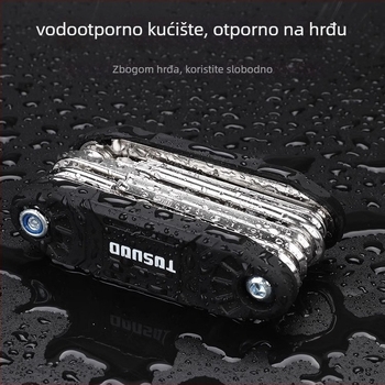 Captain Tas Set alata za popravak bicikla: šesterokutni ključevi, ključevi i nastavci, čelik, kombinirani paket