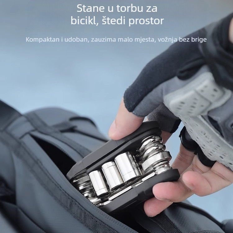 Captain Tas Set alata za popravak bicikla: šesterokutni ključevi, ključevi i nastavci, čelik, kombinirani paket