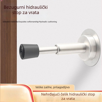 Hydraulični zatvarač vrata, zidna montaža, nehrđajući čelik, elektroplakirani završetak, ručna kontrola, moderan minimalistički stil