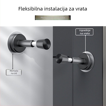 Hydraulični zatvarač vrata, zidna montaža, nehrđajući čelik, elektroplakirani završetak, ručna kontrola, moderan minimalistički stil